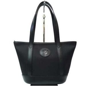 HUNTING WORLD Safari Shoulder Bag Black Canvas Leather Tote & Shopper